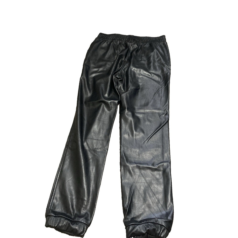 BB Dakota Steve Madden Faux Leather Jogger Pants Womens S Black Vegan Leather - Picture 4 of 9